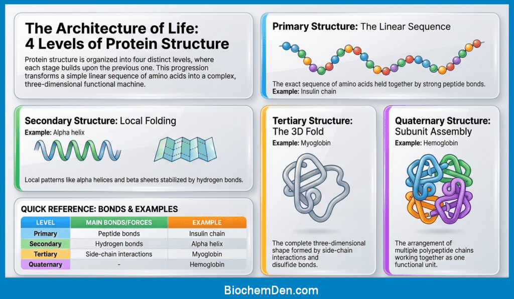 Primary vs Secondary vs Tertiary vs Quaternary Structure