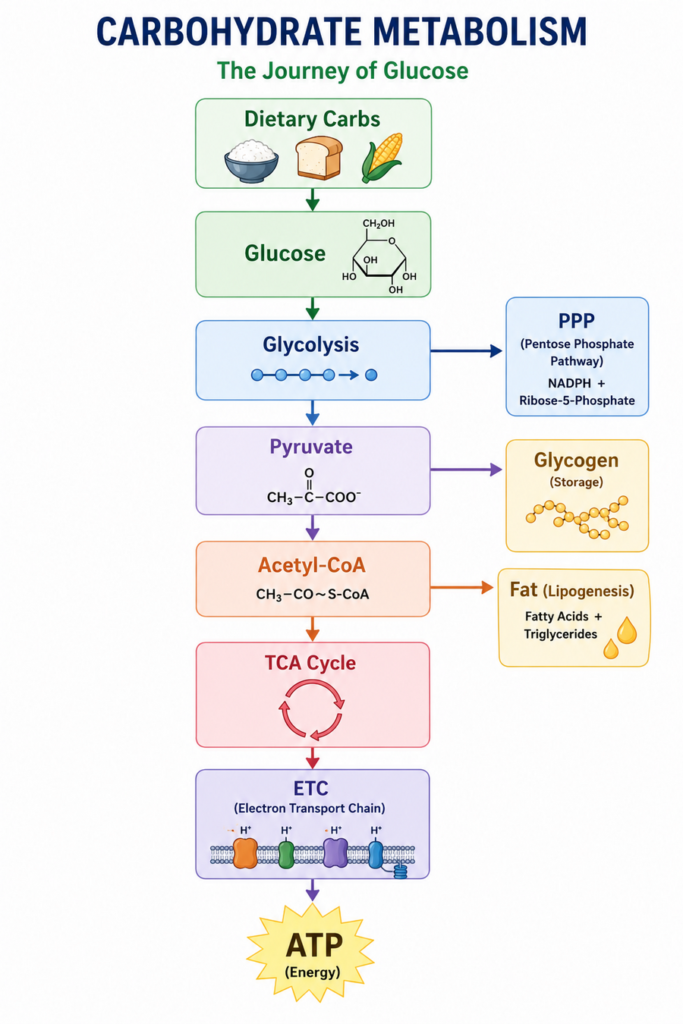 Overview Flowchart of Carbohydrate Metabolism