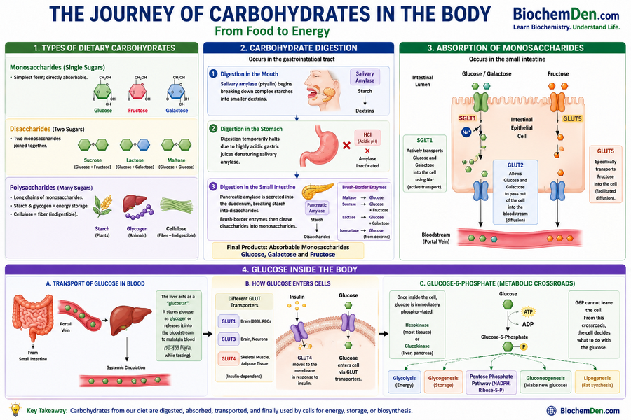 journey of carbohydrates in the body